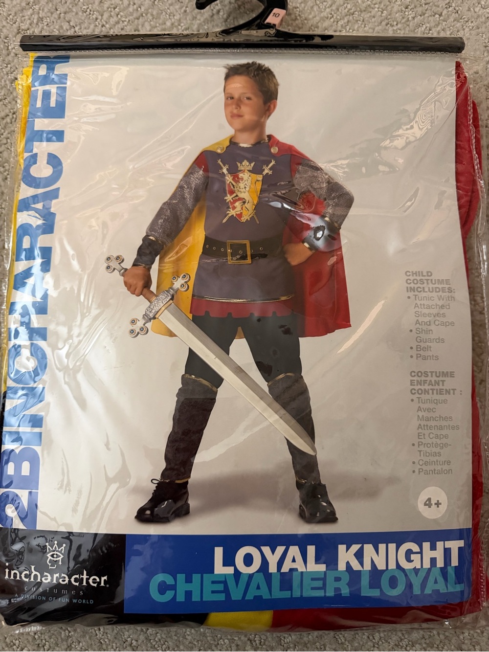 Loyal Knight Kids Costume - Red and Yellow Cape